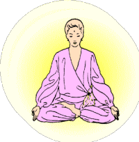 瞑想（冥想）する女性　ＮＡＹヨガスクール(内藤景代･主宰)シンボル(象徴)マーク　since1976 